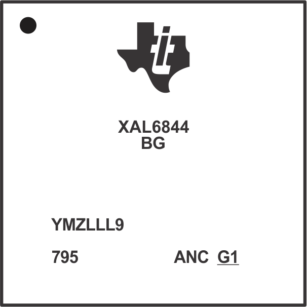 AWRL6844 Example of Device Part
          Markings