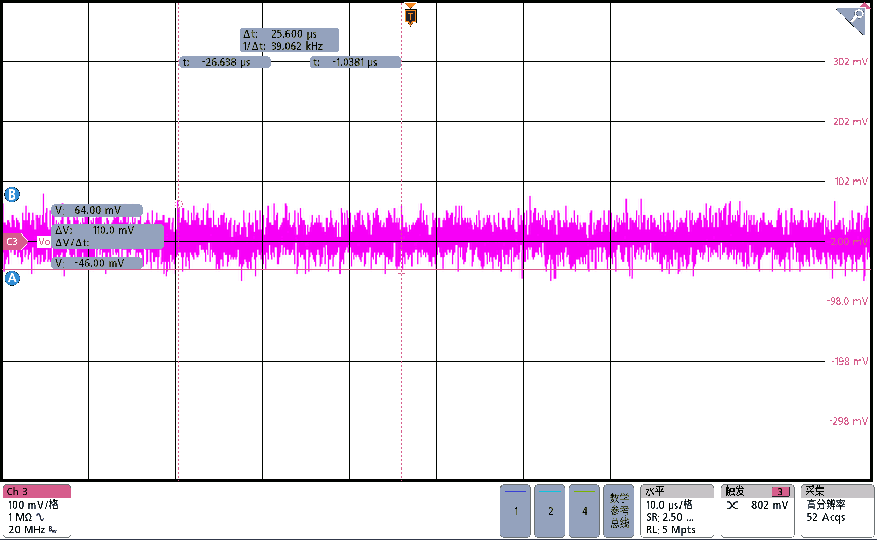 PMP41015 Output Voltage Ripple
                    Waveform, 24VDC, 230VAC, Open Load