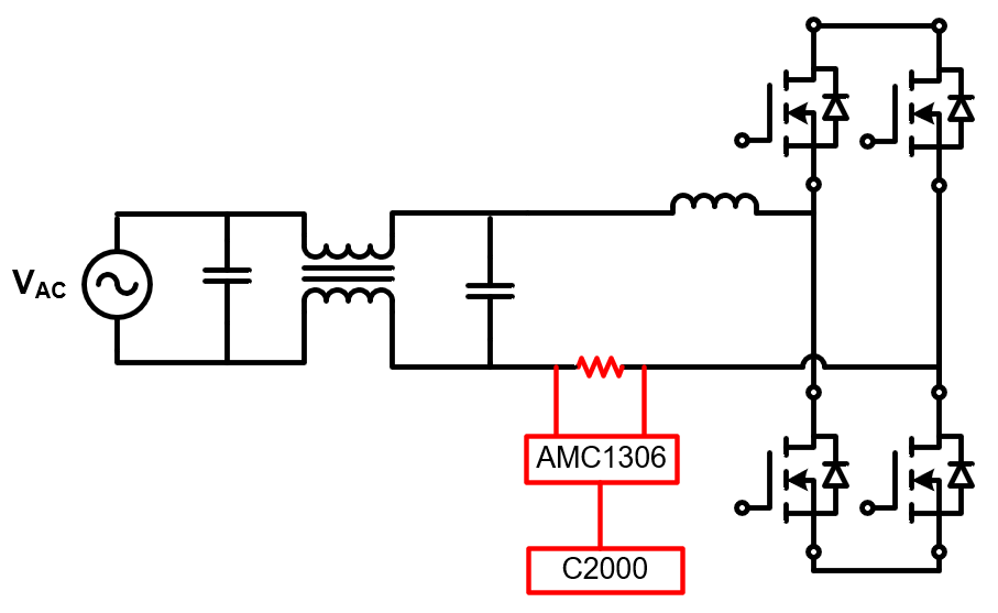 PMP23338 Use AMC1306 for Current
                    Sensing