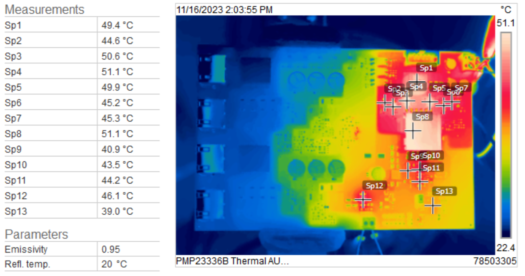 PMP23366 Thermal Image, Auxiliary Input, Top Side of
                        Board