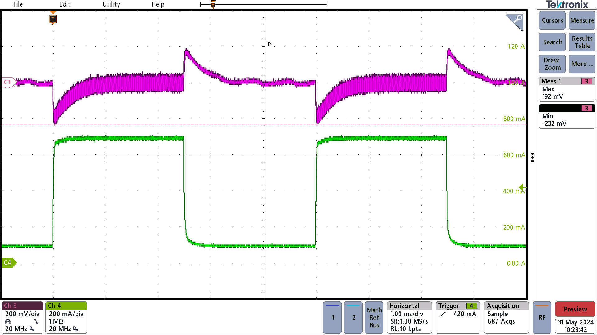 PMP23470 Load Transient Response With
                    ISOM8110