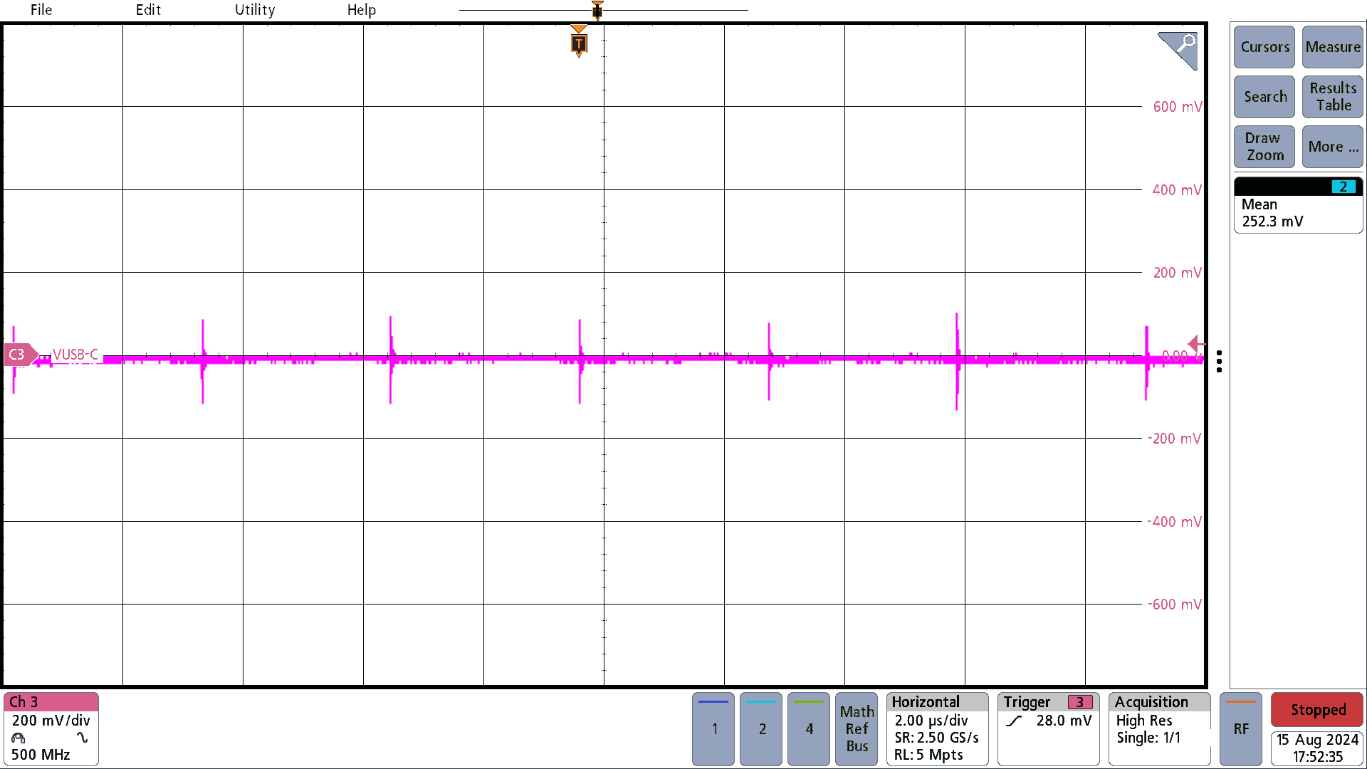 PMP41115 OTG Mode, 9V, 25% Load Ripple