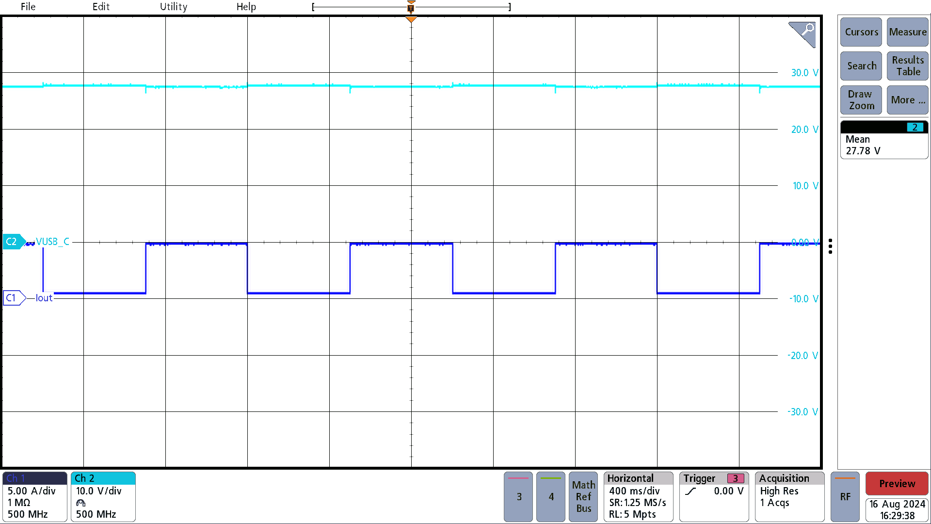 PMP41115 OTG Mode, 28V, 10% to 100% Load
                        Dynamic