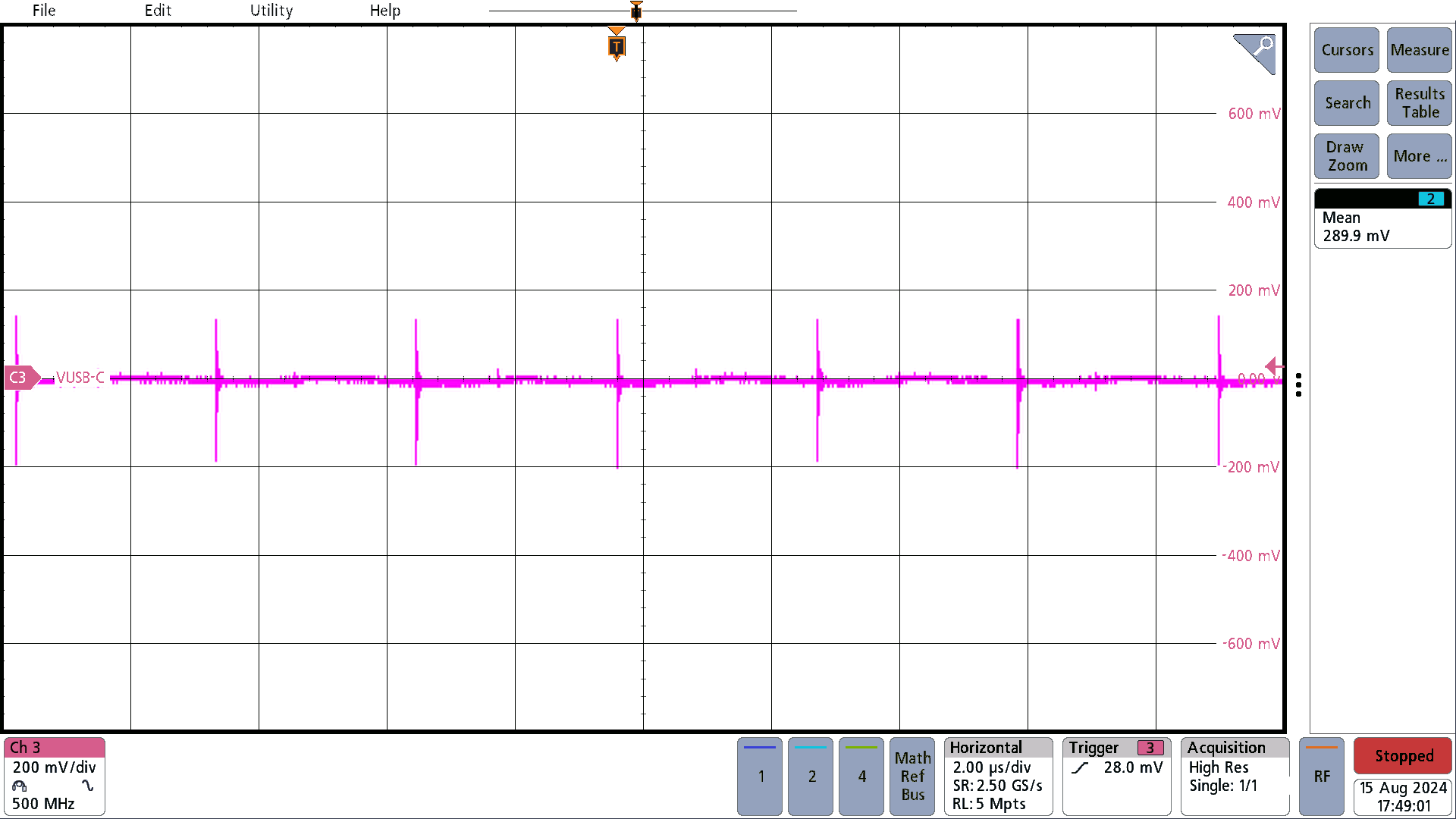 PMP41115 OTG Mode, 20V, 50% Load Ripple