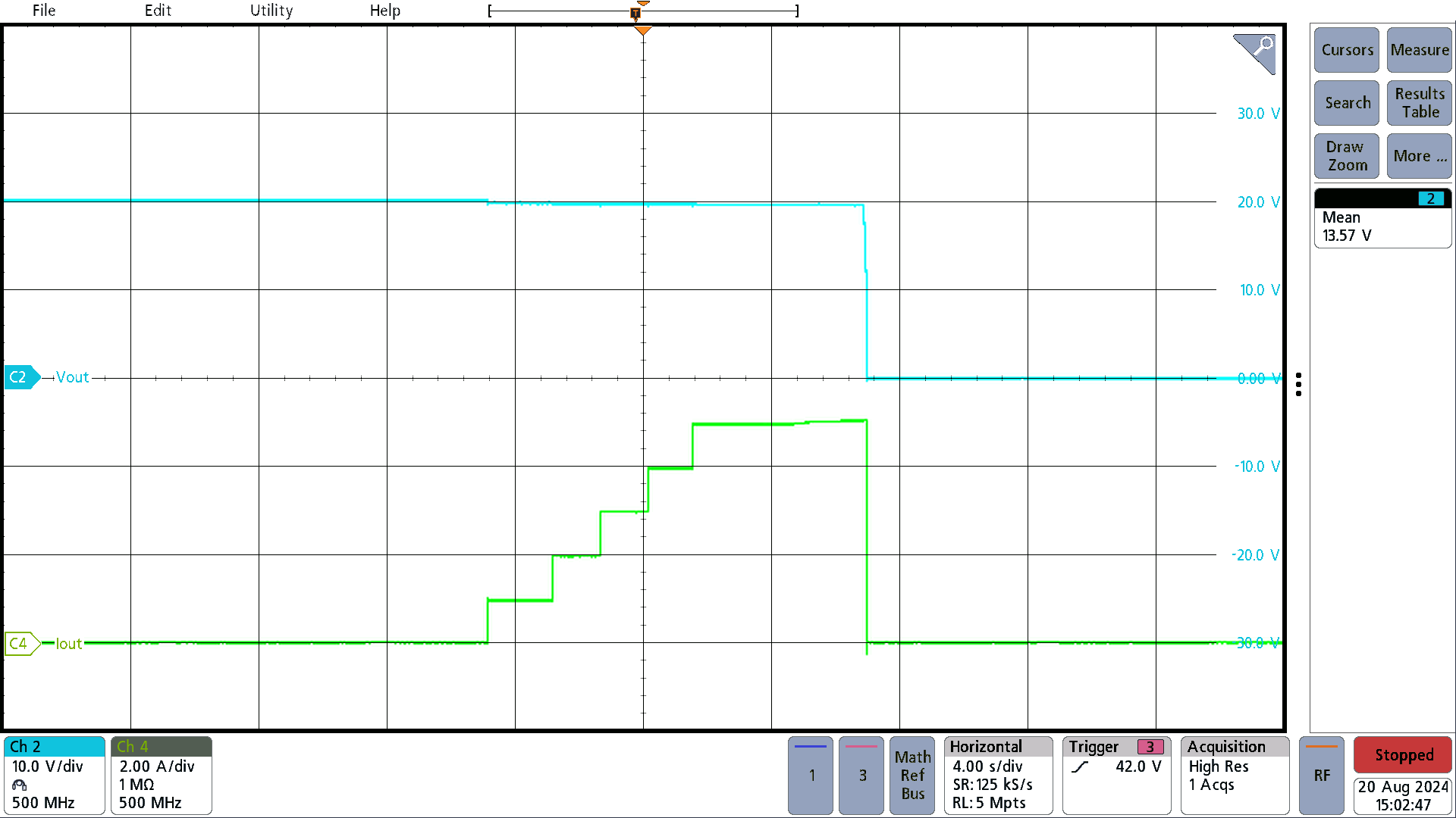 PMP41115 OTG Mode, 50.4V Battery, 20V OCP = 5.1A