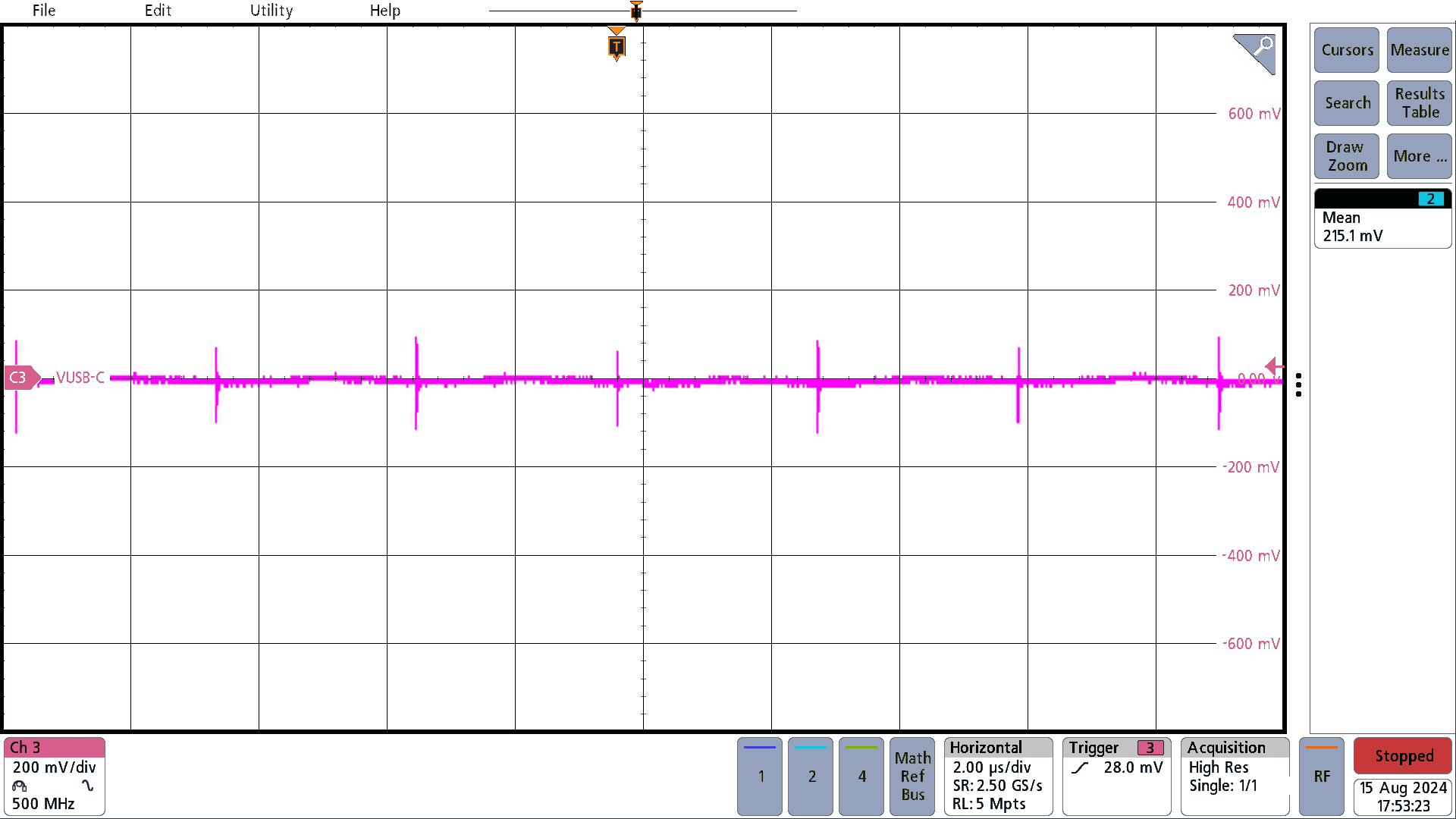 PMP41115 OTG Mode, 20V, 25% Load Ripple