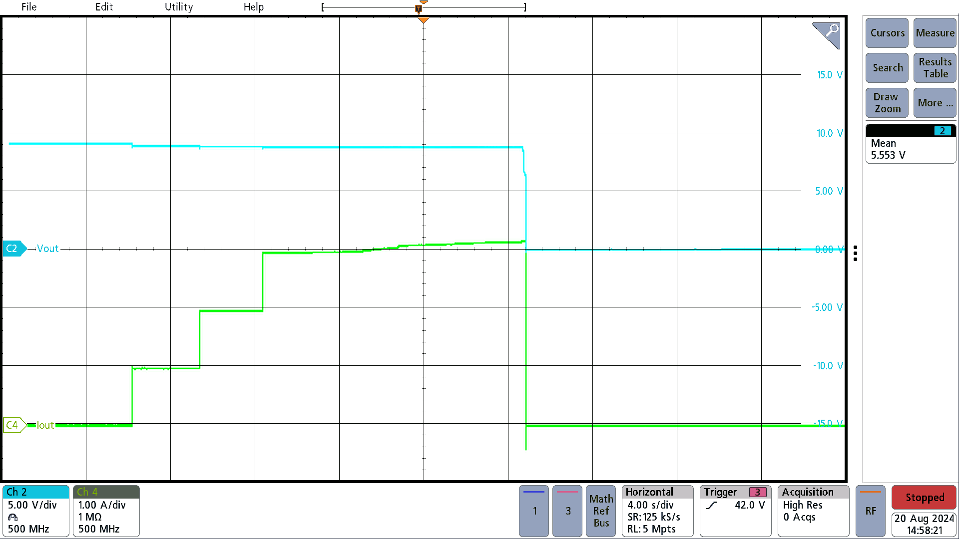 PMP41115 OTG Mode, 50.4V Battery, 9V OCP = 3.3A