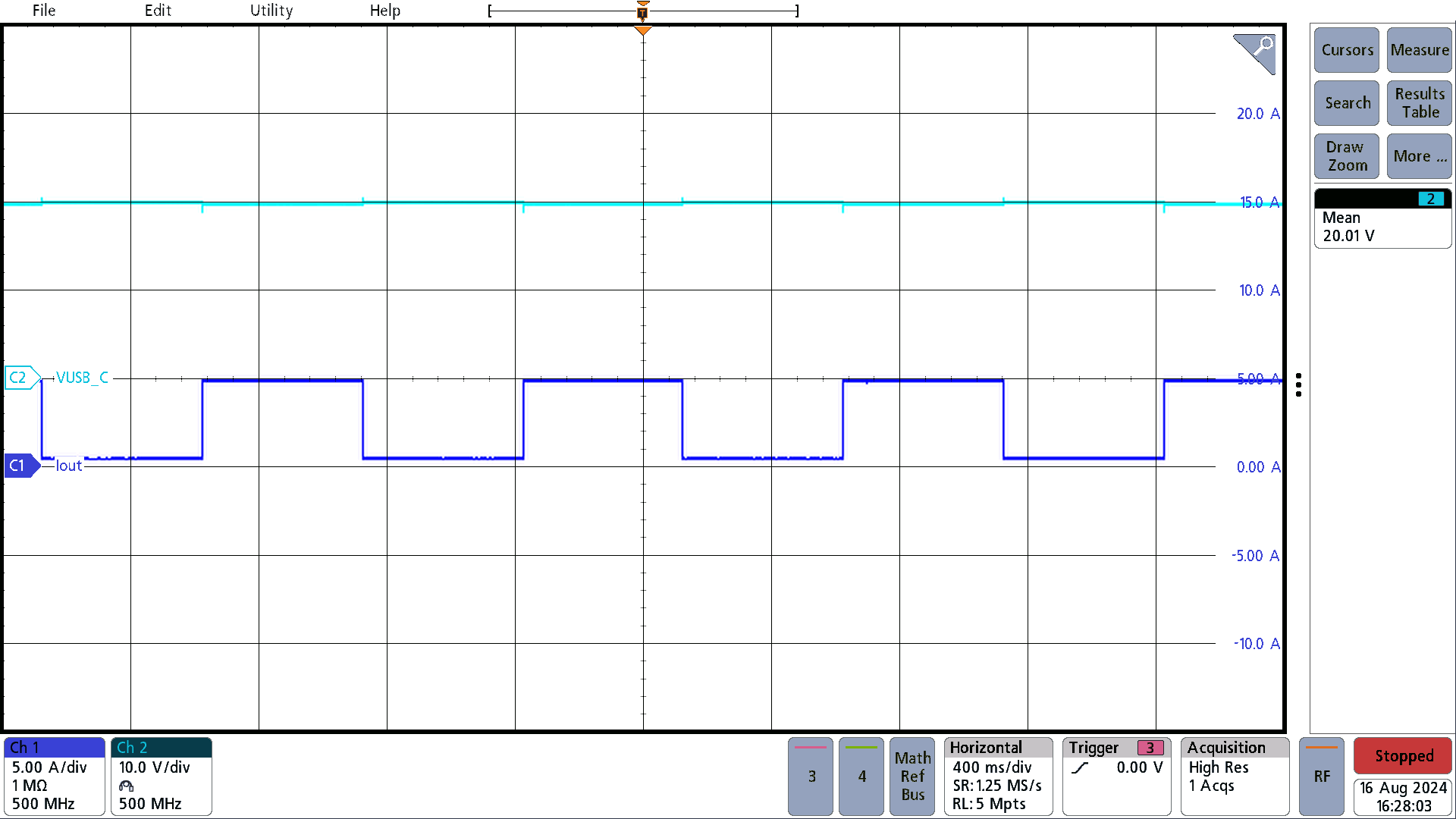 PMP41115 OTG Mode, 20V, 10% to 100% Load Dynamic