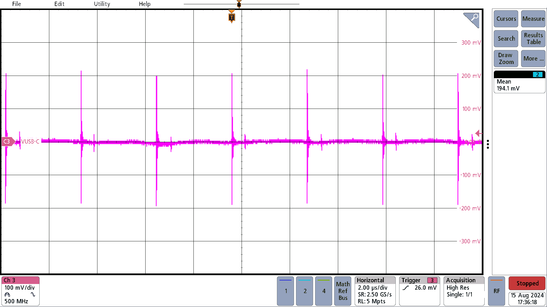 PMP41115 OTG Mode, 9V, 100% Load Ripple