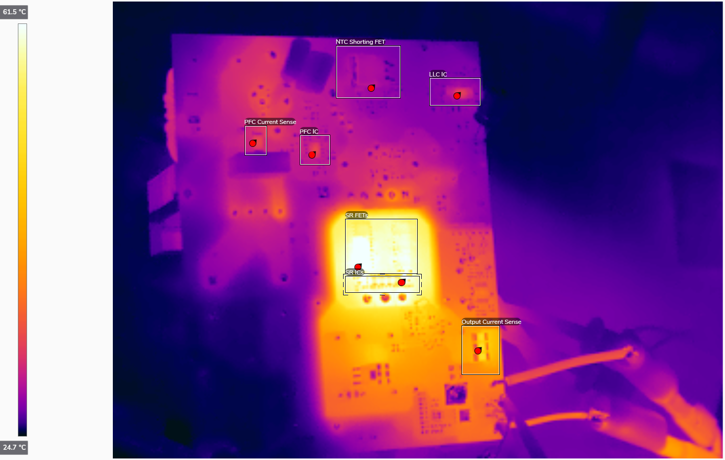 PMP23454 TA = 25.0°C, 230V, 50Hz Input, Full Load, Bottom of PCB