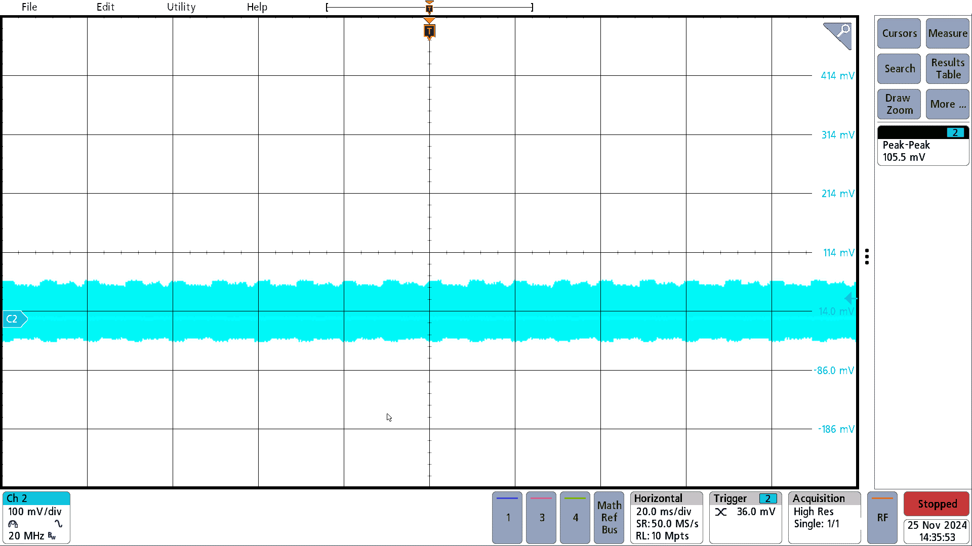 PMP41145 Output Voltage Ripple,
                        230VAC, 10% Load 0.33A