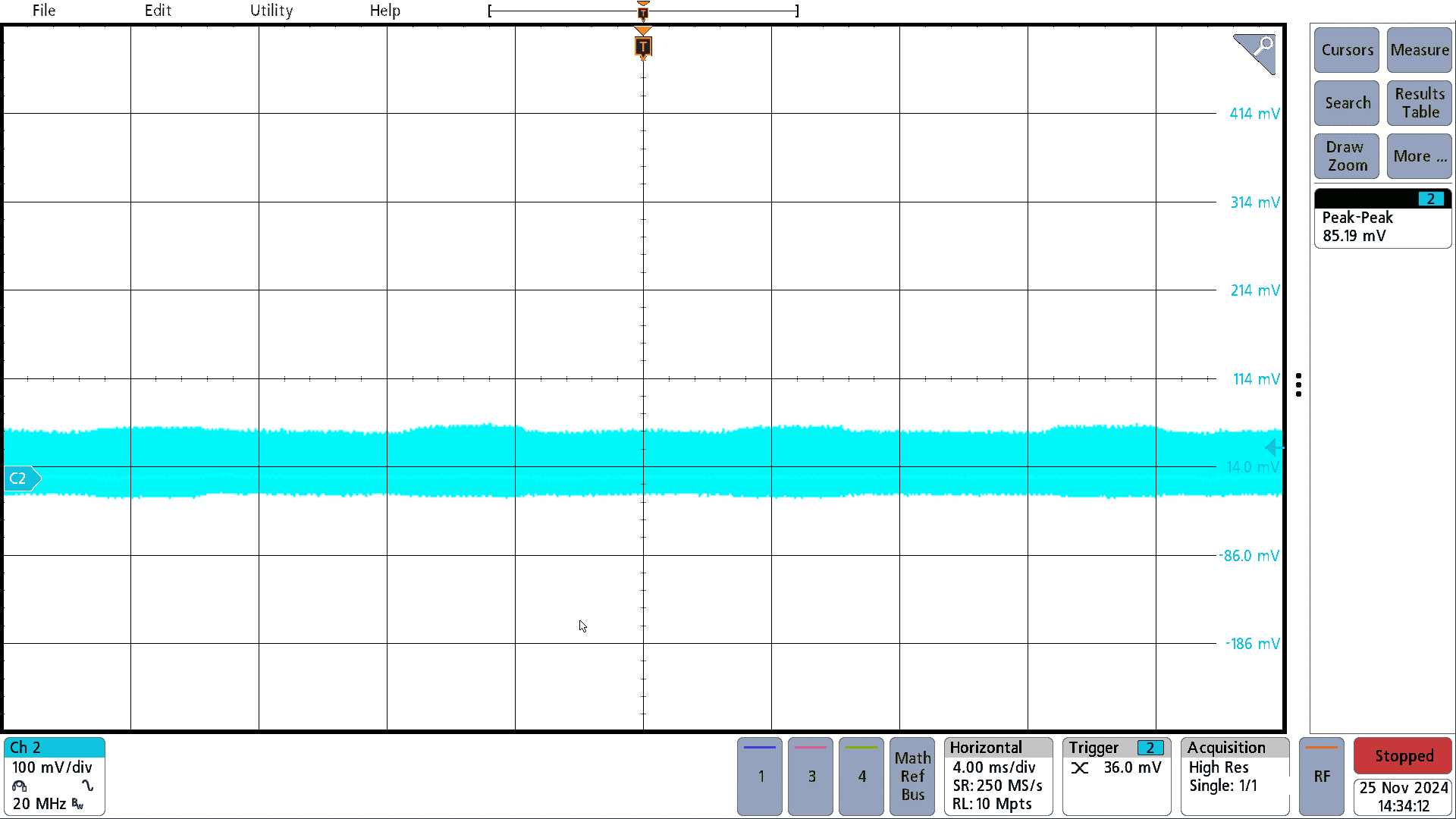 PMP41145 Output Voltage Ripple,
                        115VAC, 10% Load 0.33A