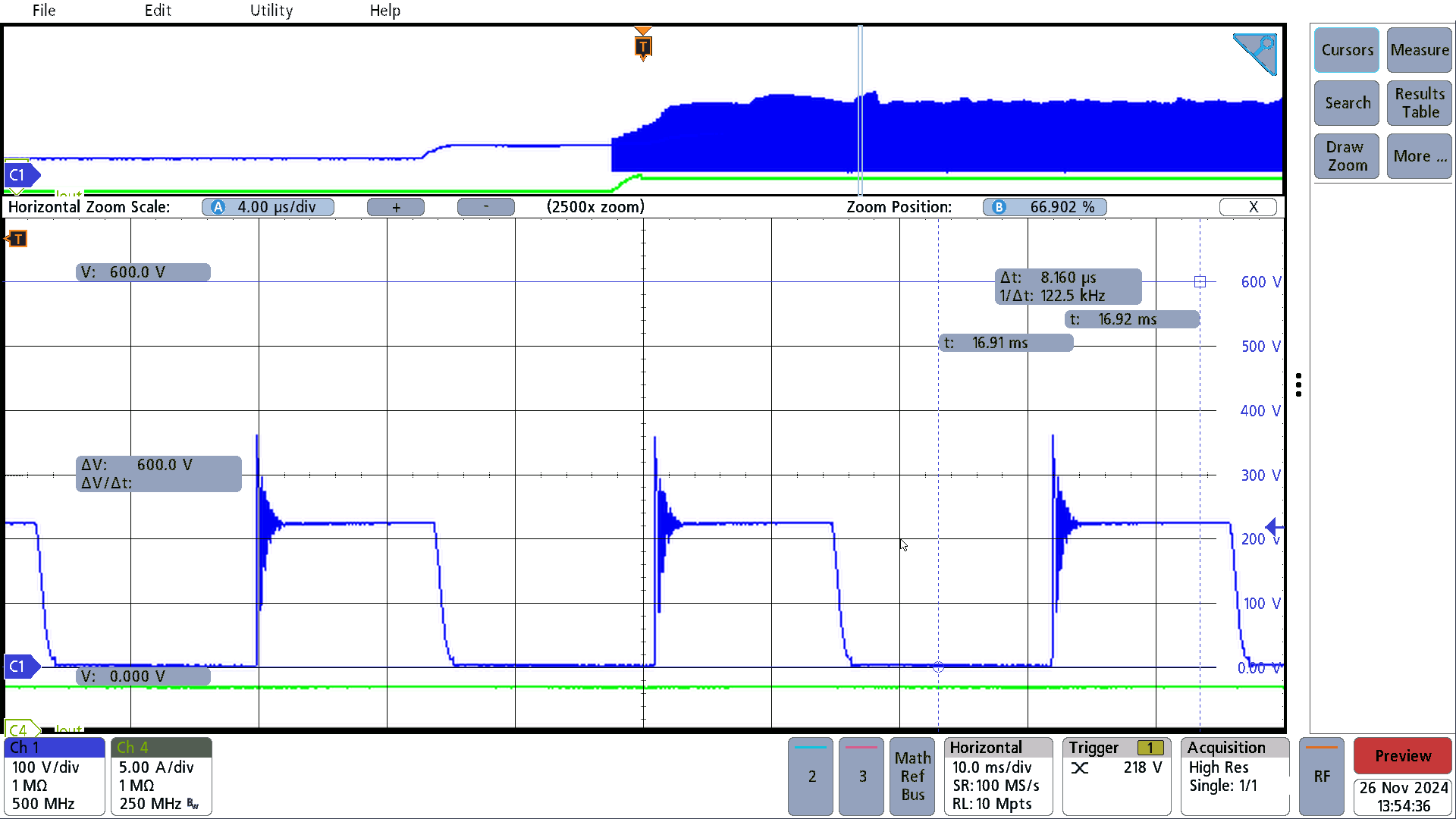 PMP41145 90VAC, Full Load, Vds Peak
                        = 360V