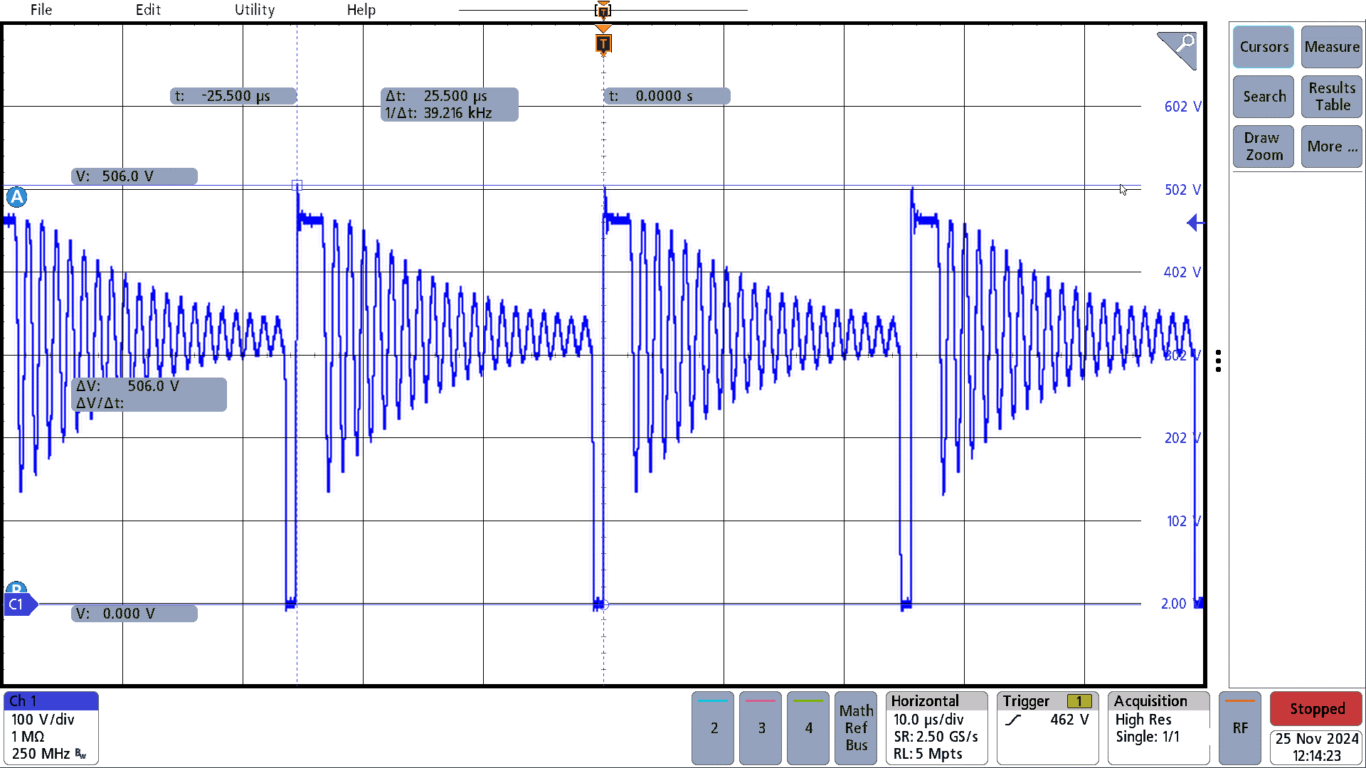 PMP41145 230VAC, 10% Load 0.32A,
                        fsw=39kHz