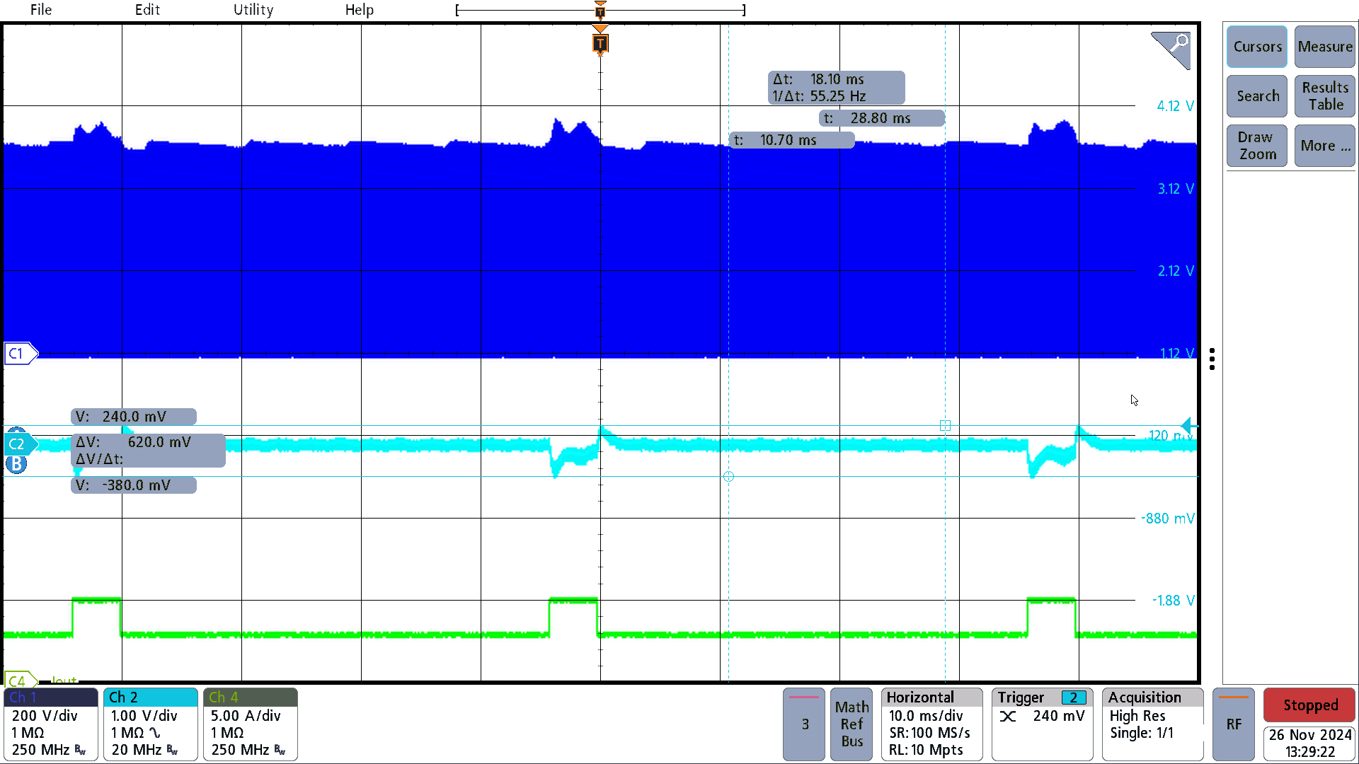 PMP41145 Peak Power, 230VAC, 100W
                        Peak Power 4ms, 58W 36ms, Vout Drop 380mV