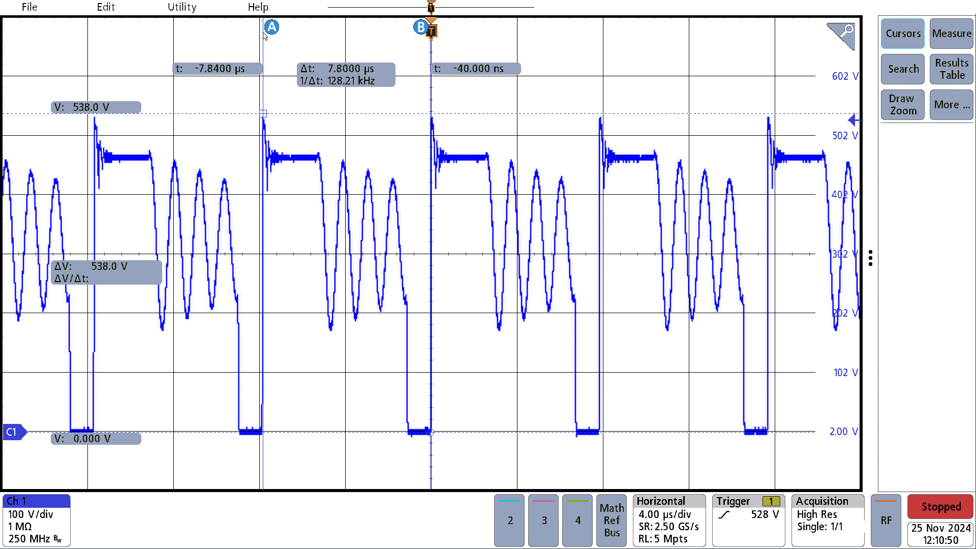 PMP41145 230VAC, 50% Load, 1.6A,
                        fsw = 128kHz