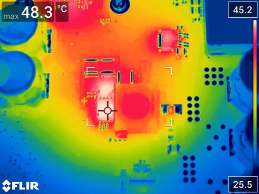 TIDA-020033 Thermal Image of Boost
                        Powertrain With Class-H Enabled