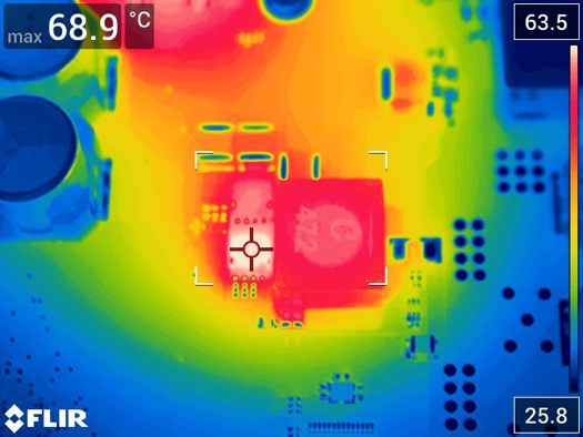 TIDA-020033 Thermal Image of Boost
                        Powertrain With Class-H Disabled