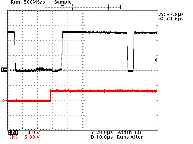 TIDA-010263 T2 Measurement,
                    First Device Response Start Bit to Second Start Bit Transition