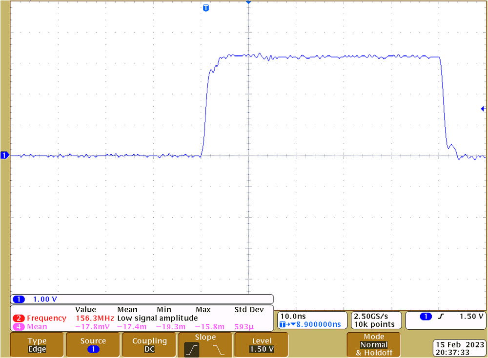 TIDA-060045 SCLK at U8 Without Parallel AC
                    Termination at U8