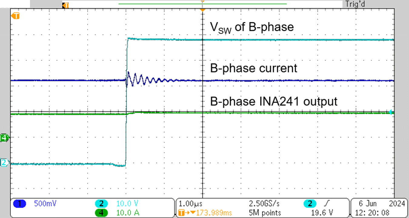 TIDA-010956 INA241 Output Measured During Switch Point