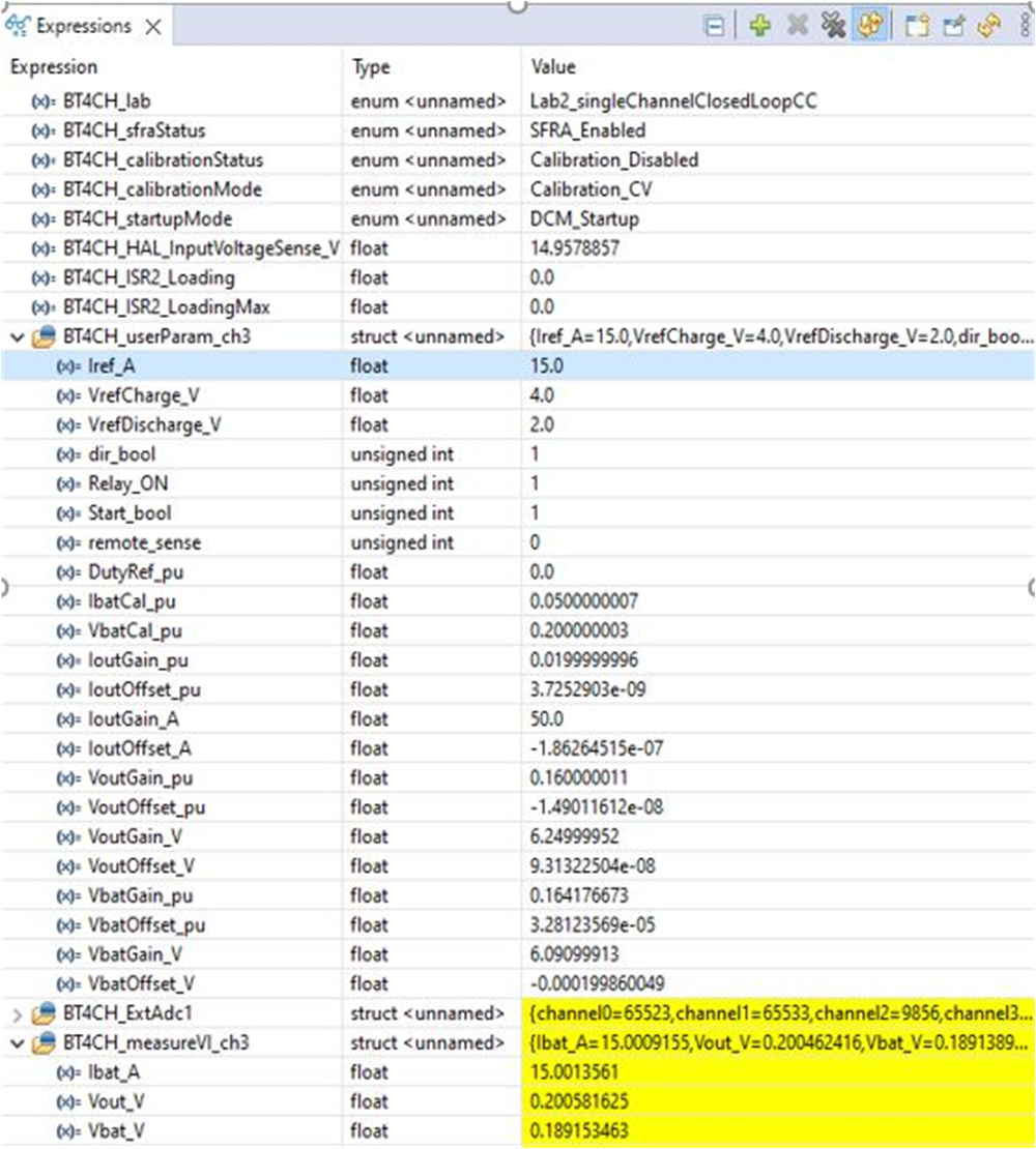 TIDA-010090 Lab 2 Expression Window, Closed Loop