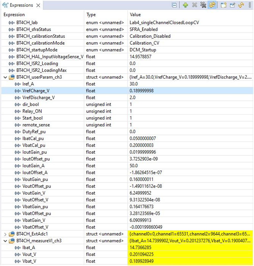 TIDA-010090 Lab 4 Expression Window, Closed Loop