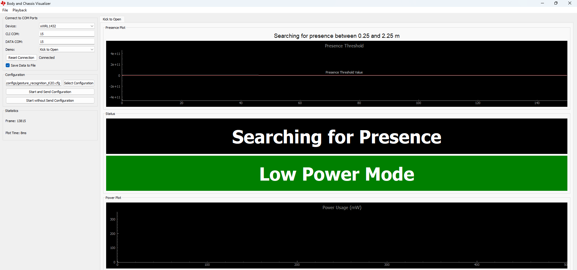 TIDEP-01036 Device is in Presence
                    Detection Mode